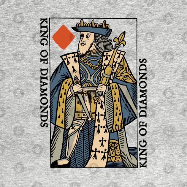 Vintage Character of Playing Card King of Diamonds by KewaleeTee